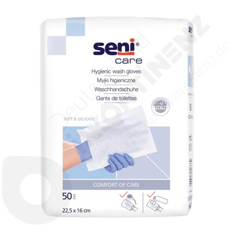 Seni Care Waschhandschuhe Unfoliert - 50 Stück Seni Care Waschhandschuhe Unfoliert - 50 Stück