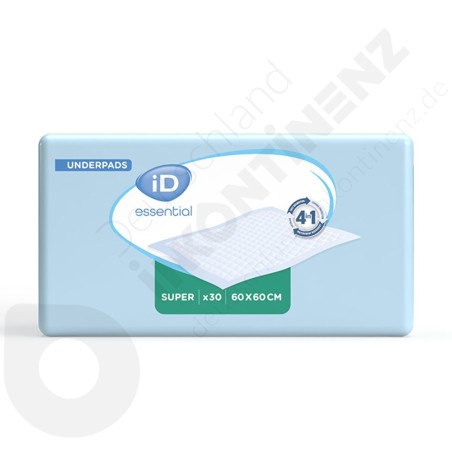 iD Essential Underpads Super - 60 x 60 cm iD Essential Underpads Super - 60 x 60 cm